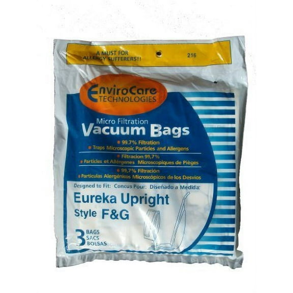 EnviroCare Replacement Micro Filtration Vacuum Bags for Compatible with Eureka F&G Uprights 3 Pa