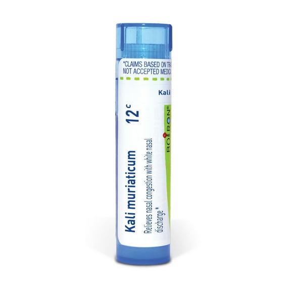 Boiron Kali Muriaticum 12C, Homeopathic Medicine for Nasal Congestion With White Nasal Discharge, 80 Pellets