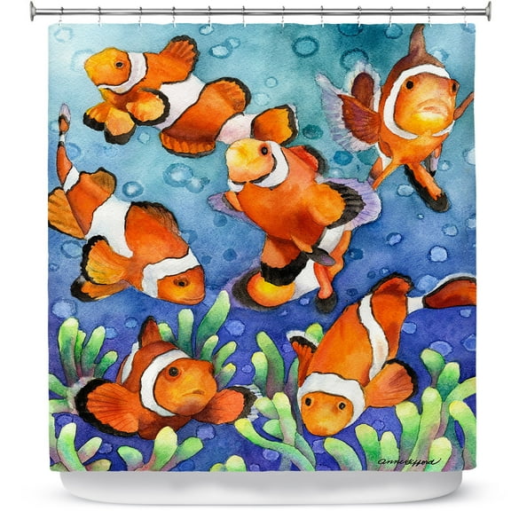 Shower Curtains 70" x 93" from DiaNoche Designs by Anne Gifford - Clown Fish