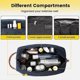 thumbnail image 3 of Men's Hanging Toiletry Bag - Large Capacity Waterproof Canvas Travel Shaving Bag - Navy Blue, 3 of 4