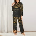 thumbnail image 2 of Fotbe HAPPY NEW YEAR 2024 Pattern Long Sleeve Pajama Set for Women,Sleepwear Set,2-piece Loungewear Set,Soft PJs Comfy Nightwear with Pockets -Small, 2 of 7