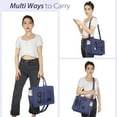 thumbnail image 7 of Cshidworld Canvas Tote Bag for Women With Side Pockets, Laptop Work Crossbody Everyday Satchel, Purses Shoulder Tote Bag Everyday Satchel Handbags Messenger for Travel Nurse College Gift, Blue, 7 of 7
