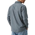 thumbnail image 6 of Button Up Shirt Men Long Sleeve Plaid Shirts Casual Collared Shirt Basic Fit Gingham Top Sky Blue XL, 6 of 6