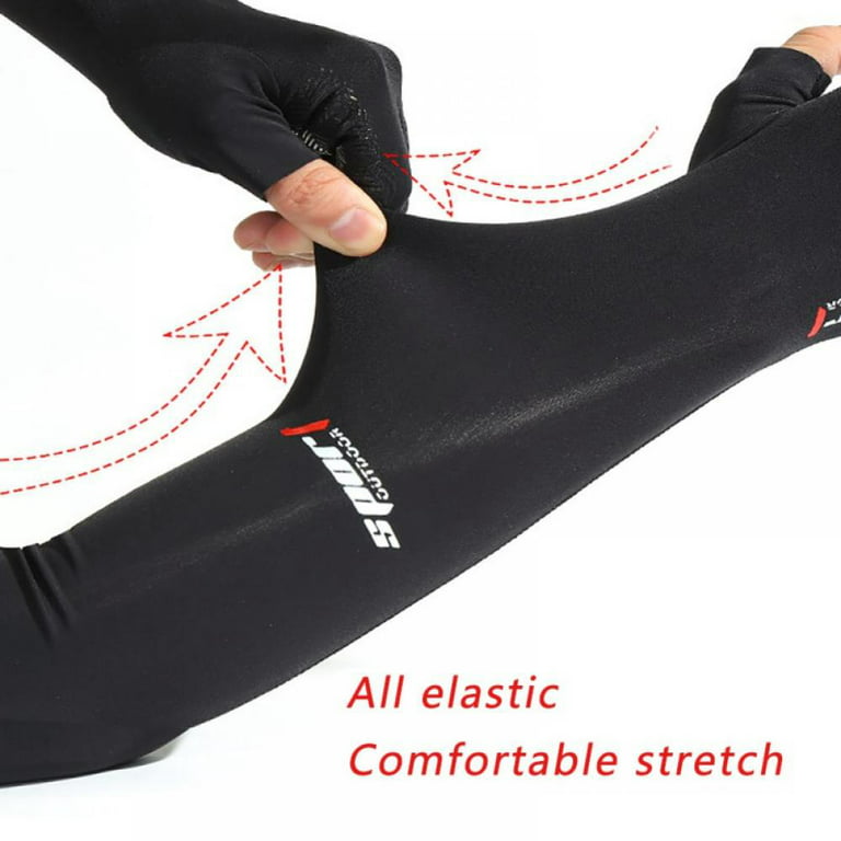 UV Sun Protection Compression Arm Sleeves Cycling Anti-slip Ice