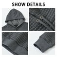 thumbnail image 4 of Tyhengta Mens Hooded Sweatshirt Casual Long Sleeve Drawstring Jacquard PlaidCloth Pullover Hoodies Darkgrey L, 4 of 8