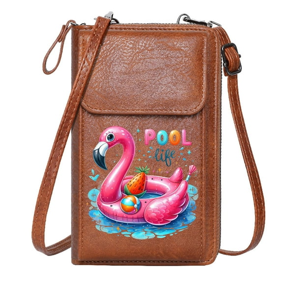 OIDERY Phone Bags for Women Card Wallets Purse Summer Fun Pool Life Flamingo Large Capacity Purse Gift Holiday Customized Gift