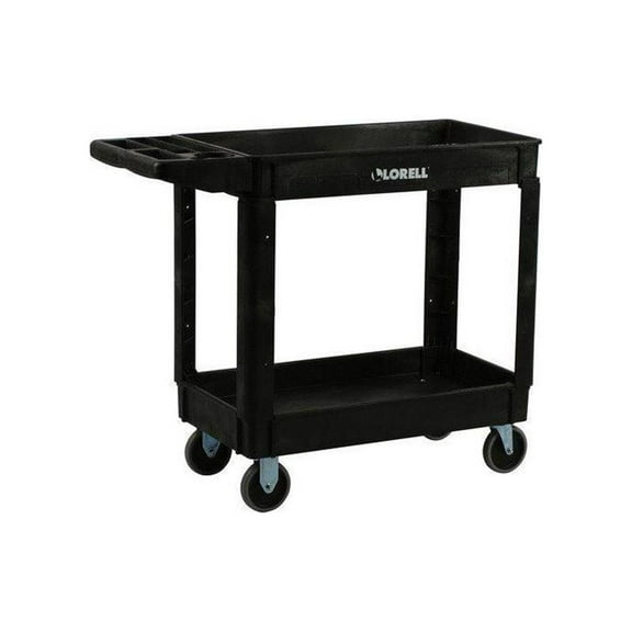 Lorell Utility Cart,w/Built-in Bin,550 lb Cap,37-1/2"x17"x39" ,BK (LLR03611)