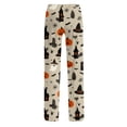 thumbnail image 6 of Fabrcox Halloween Womens Pajama Pants Pumpkin Ghost Witch Womens Sleep Pants Fall Winter Festival Soft Womens Lounge Pant Khaki L, 6 of 6