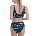 thumbnail image 3 of Picia Hawaii Palms Women's High Waisted Bikini Scoop Neck Swimsuit Two Pieces Bathing Suit-Small, 3 of 8