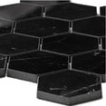 thumbnail image 3 of The Tile Life Stately Hex 4" x 4" Nero Marquina Polished Porcelain Mosaic Tile Sample, 1 Piece, 3 of 12