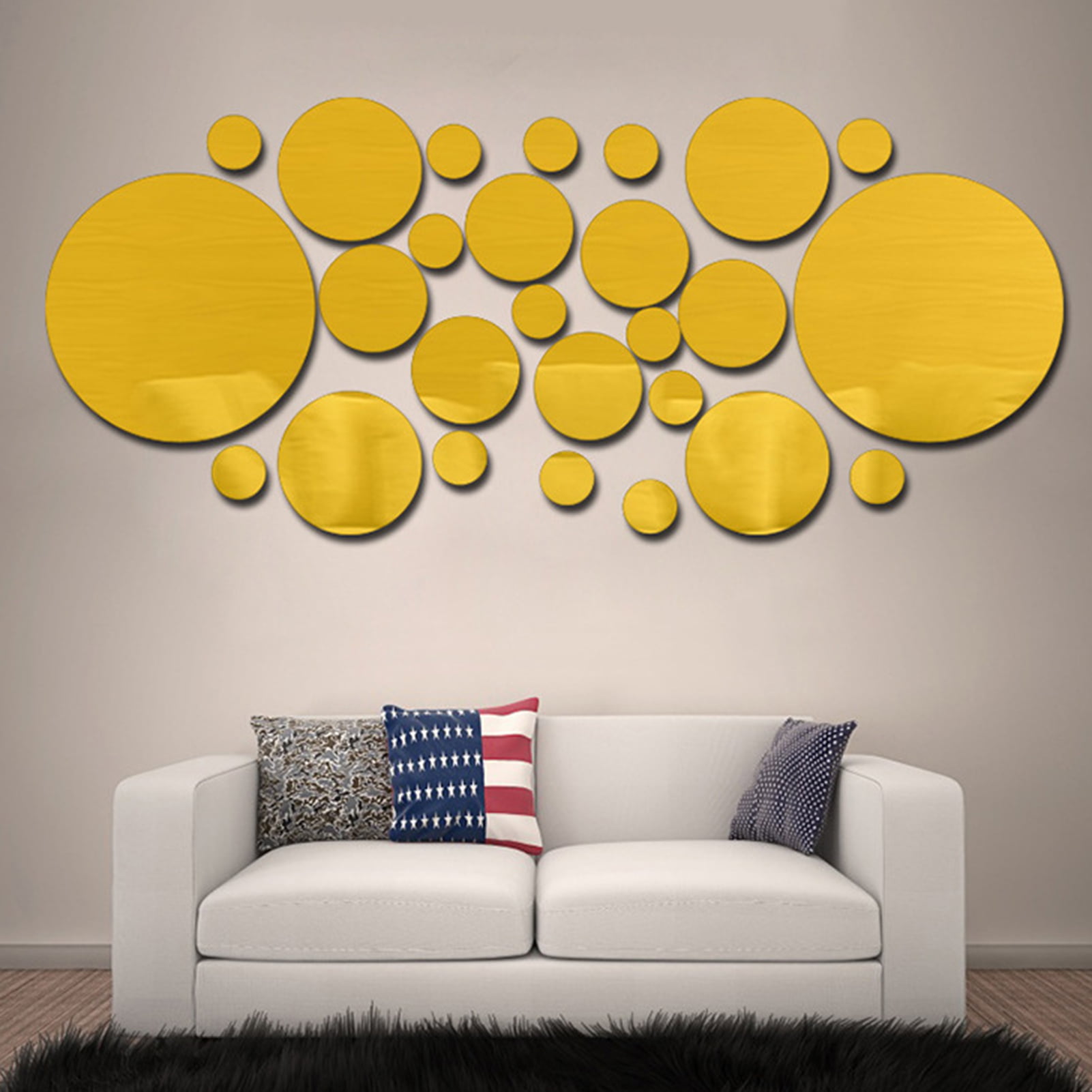 26pcs/Set Circles Mirror Wall Stickers Home Room Mural Art DIY Decorations Decal