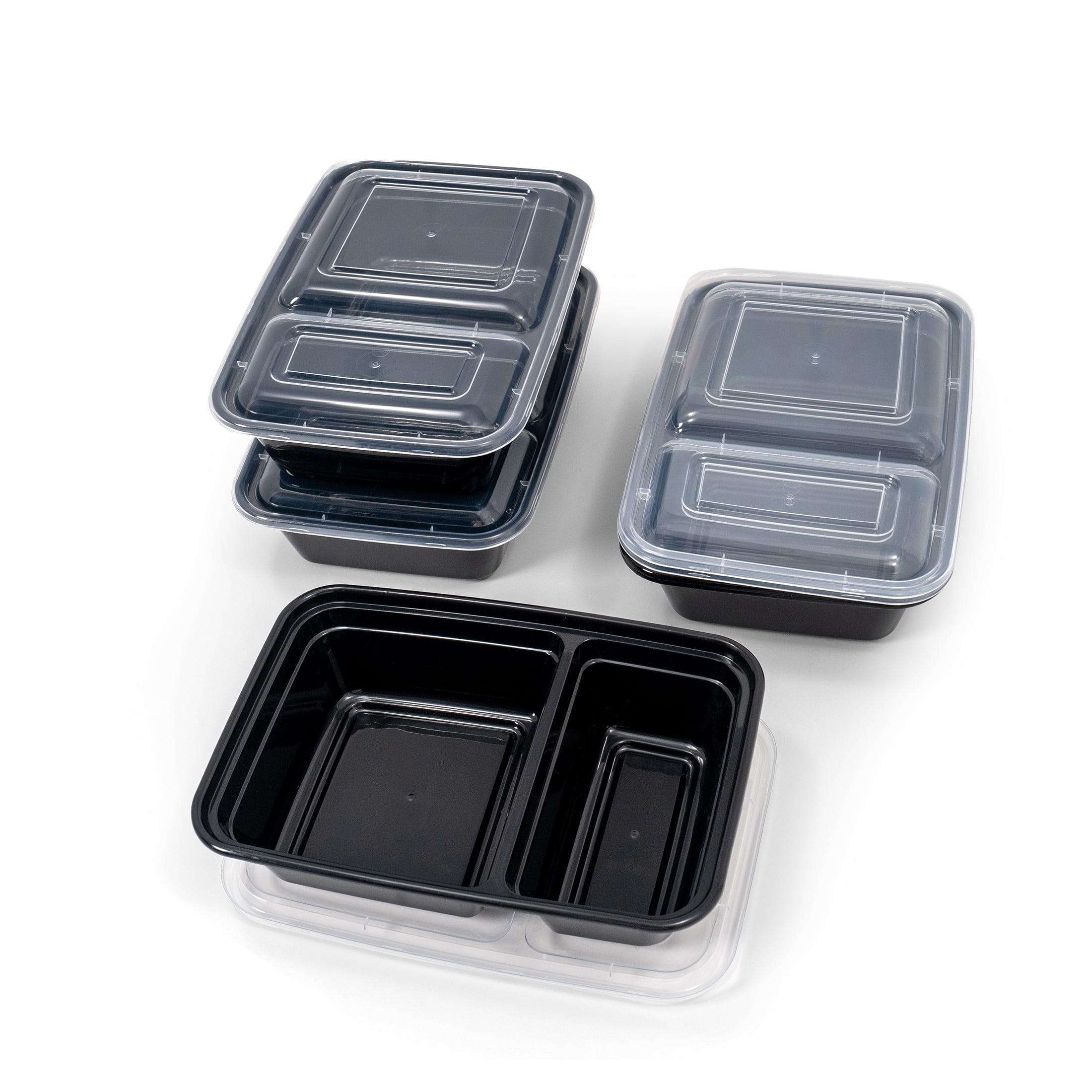 (3 pack) Mainstays 10-Piece (5 Containers + 5 Lids) with 2 Compartments Meal Prep, BPA-Free, Leak-Resistant, Microwave and Dishwasher Safe