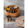 thumbnail image 4 of Wooden Masala Box for Kitchen|9'inches with small 7 Stainless Steel Jars, color : brown and grey, 4 of 4
