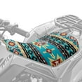 thumbnail image 2 of Renewold ATV Seat Cover Waterproof 25.2x10 Inch Anti-slip Universal Four Wheeler Seat Cover with Elastic Edge for Yamaha Grizzly 700 & Honda FourTrax, Southwest American Tribal Teal Red, 2 of 7