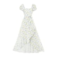 thumbnail image 3 of HAYIMI Child Elegant Girls Summer Floral Dress With Flowing And Ruffle Trim For Party Square Collar Everyday Boho Dresses, 3 of 3