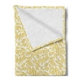 thumbnail image 2 of Floral Soft Flannel Fleece Throw Blanket, Continuous Pattern of Laurel Leaves Branches Design Botanical, Cozy Plush for Indoor and Outdoor Use, 50" x 70", Pale Earth Yellow White, by Ambesonne, 2 of 5