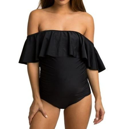 KABOER New Fashion Plus Size Pregnant Women Beach One-Piece Bathing Suit Maternity Pure Color Swimsuit Pregnancy Bikinis Beach Bathing