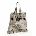 thumbnail image 2 of Floral Portable Fabric Shopping Tote, Vintage Plant Arrangement with Soft Colors Faded Foliage Leaves Natural Vegetation, Everyday Use Foldable and Study Grocery Market Bag, Tan Black, by Ambesonne, 2 of 4