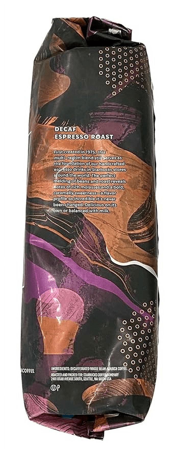 Starbucks Decaf Espresso Roast Whole Bean 2 - 1 LB Bags, Dark Roast