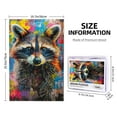 thumbnail image 4 of 1000 PCS Colorful Raccoon Graffiti Puzzles For Adults 1000 Pieces,Brain Challenge,Enjoy The Puzzle Solving Process,Featuring Beautiful And Colorful Illustrations,Depict A Colorful Raccoon,Wood Puzzle, 4 of 6