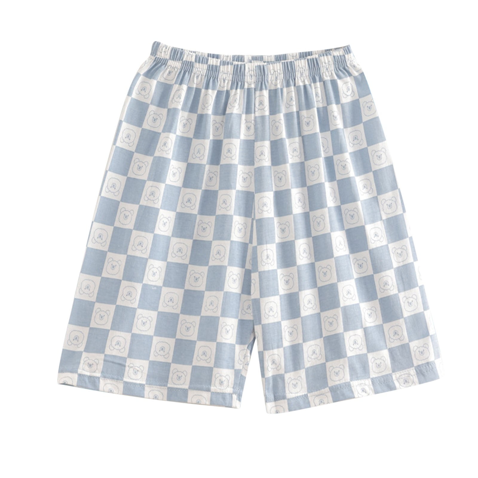 CYRBOKO Boys Casual Shorts Running Elastic Waist Summer Cotton Athletic Shorts Light Blue Size 10-11T