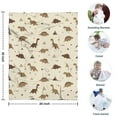 thumbnail image 4 of Beige Origami Dinosaurs Pattern Blanket,Comfortable Soft Flannel Throw Blanket,All Season,Warm Lightweight Blankets for Sofa Bed Couch Living Room Chair,30"x40", 4 of 4