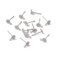 thumbnail image 3 of 200pairs Non-Tarnish 304 Stainless Steel Stud Earring Findings with Loop Stainless Steel color 12x7mm, 3 of 3