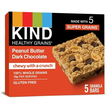 Pack of 2 - Kind Healthy Grains Peanut Butter Dark Chocolate Bars, Gluten Free Snacks, 1.2 Oz Bars (40 Count)