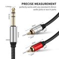 thumbnail image 3 of 6.35mm To 2RCA Adapter Cable Excellent Sound Audio Y Splitter Cable Insert Cord, 3 of 8