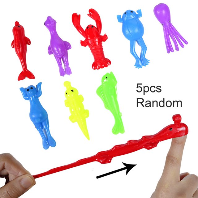 Gwong Juguete 5pcs TPR Soft Marine Animal Launcher Elastic Finger Catapult Slingshot Kids Juguetes Gwong 30007429