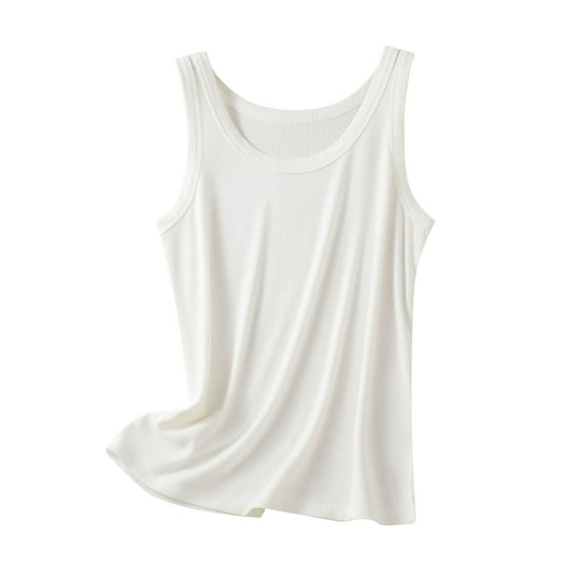 Bowake Womens Basic Tank Tops Sleeveless Layering Tops Undershirt Tanks Solid Color Casual Soft Summer Tee Tops