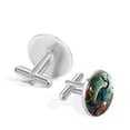 thumbnail image 3 of Woodpecker Elegant Silver Men's Cufflinks for Formal Attire, Made of Stainless Steel, for Business Meetings, 3 of 6