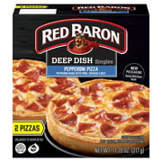 Angle View: Red Baron Deep Dish Singles Pepperoni Pizza, 11.20 oz, 2 count