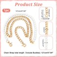 thumbnail image 6 of Imitation Pearl Beaded Chain for Purse 47.6 Inch Metal Shoulder Chain Replacement Handbag Decoration Chain Crossbody Bag Chain Strap with Lobster Clasp for DIY Bag Making Accessories Gold, 6 of 9