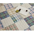 thumbnail image 5 of Jessy Home Beige Plaid Quilt Full/Queen Patchwork Bedding Microfiber Bedspread Coverlet, 5 of 9