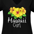 thumbnail image 4 of Inktastic Hawaii Girl Hibiscus Flowers Women's Plus Size V-Neck T-Shirt, 4 of 5