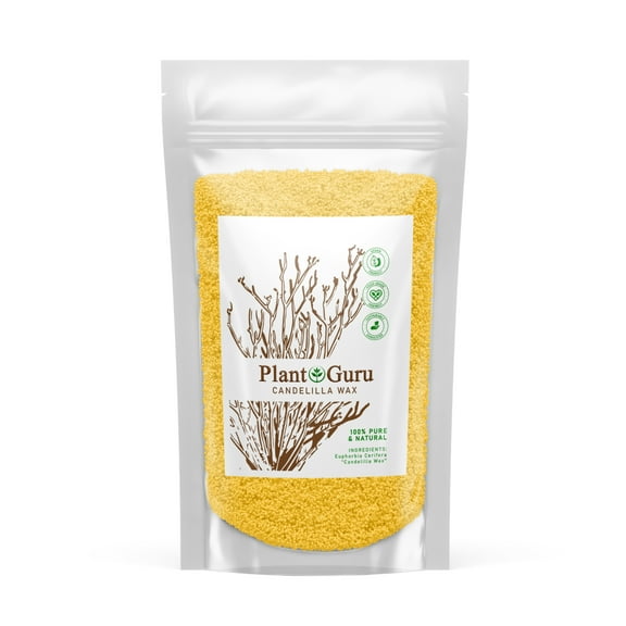 Candelilla Vegan Wax Pellets 8 oz 100% Pure Natural Vegan Wax For Skin, Face, Body and Hair DIY Creams, Lotions, Lip Balm and Soap Making Supplies. Beeswax Substitute