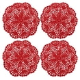 thumbnail image 1 of Posavasos de ganchillo hechos a mano de Uxcell, manteles de encaje redondos de algodón con patrones florales, 4 piezas, 1 of 5