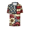 thumbnail image 6 of Mifsaly Short Sleeve Button Down Shirts for Women Lapel Collar V Neck Blouses Patriotic Hearts American Flag Print Independence Day Tops 2026 L, 6 of 6