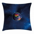 thumbnail image 1 of Pride Decorations Throw Pillow Cushion Cover, Earth From Space Continents LGBT Colors Universal Worldwide Love Freedom, Decorative Square Accent Pillow Case, 16 X 16 Inches, Dark Blue, by Ambesonne, 1 of 2