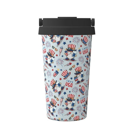 

Ocsxa I Love USA Print Carry Insulated Coffee Mug Insulated Tumbler Reusable Insulated Cold Brew Iced Coffee Cup Thermos Gifts for Women Men Him Her