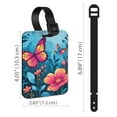 thumbnail image 3 of WIRESTER 2pcs Set PU Leather Luggage Tags Privacy Label Flap for Travel Suitcase Baggage - Bright Colorful Flowers & Butterfly, 3 of 7