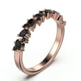 thumbnail image 2 of 0.36ct Round and Pear Black Diamond Moissanite 10K Rose GoldWedding Band, 2 of 4