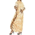 thumbnail image 4 of HAPPY BAY Women's Summer Batik Caftan Loungewear House Dashiki Dress Kaftan Nightshirts for Women Sleepwear Plus Size 2X-3X Dark Brown, Leaves, 4 of 4