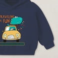 thumbnail image 7 of yocbz Toddler Kid Boy Girls Cute Print Hoodie Sweatshirt Pullover Long Sleeve Pullover Top Fall Blouses for Kids Navy,3-4 Years, 7 of 7