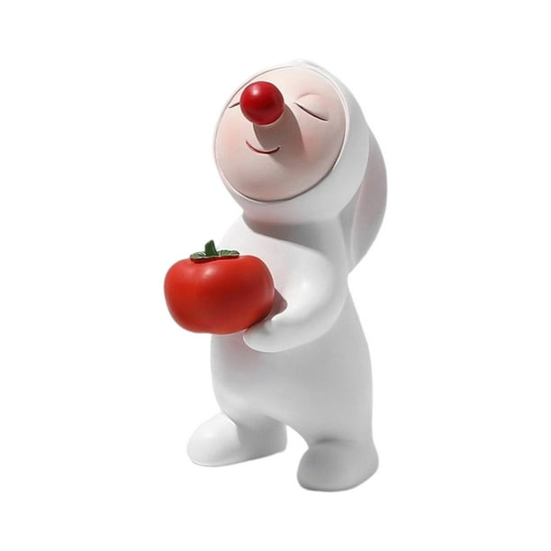 Figura de conejo de resina con forma de nariz roja para decorar la entrada del hogar. Caqui de pie