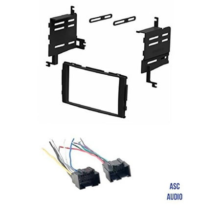 ASC Audio Car Stereo Radio Install Dash Kit and Wire Harness for installing an Aftermarket Double Din Radio for 2007 - 2008 Hyundai Santa Fe without Factory (Best Aftermarket Double Din Car Stereo)