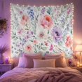 thumbnail image 2 of Pink Blooms and White Flower in a Lush Garden, Serene Watercolor for Flower Lovers, Botanical Wall Art, Mother'S Day Gift, Tapestry Wall Hanging for Bedroom and Living Room, 2 of 7