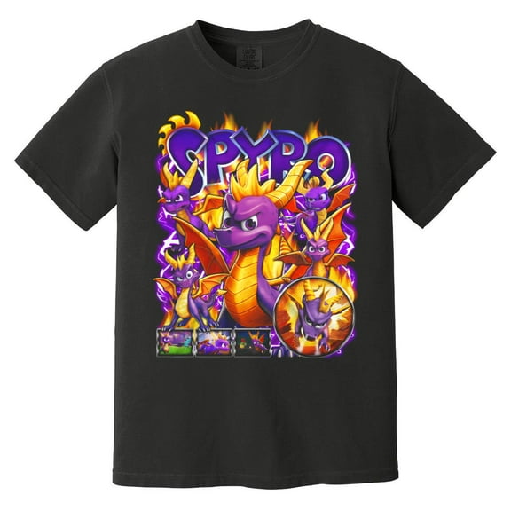 Vintage Spyro The Dragon Video Game Fan Graphic Print Tee Comfort Color T-Shirt