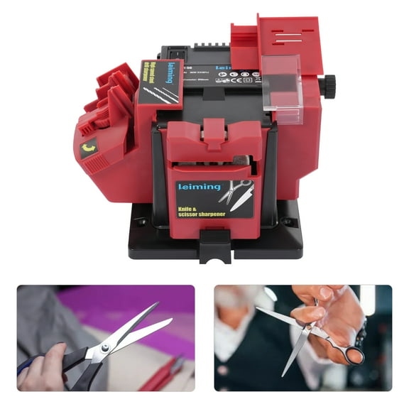 96W Universal Sharpening Station 1350r/min, Copper Core Motor 110V Electric Knife Sharpener Machine with 3 Sharpener (Scissors, Chisels and Drills), for Drill Bits 0.14 to 0.51 inches